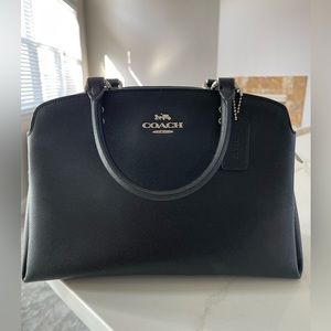 Coach Lillie Carryall Leather Silver/Black Bag